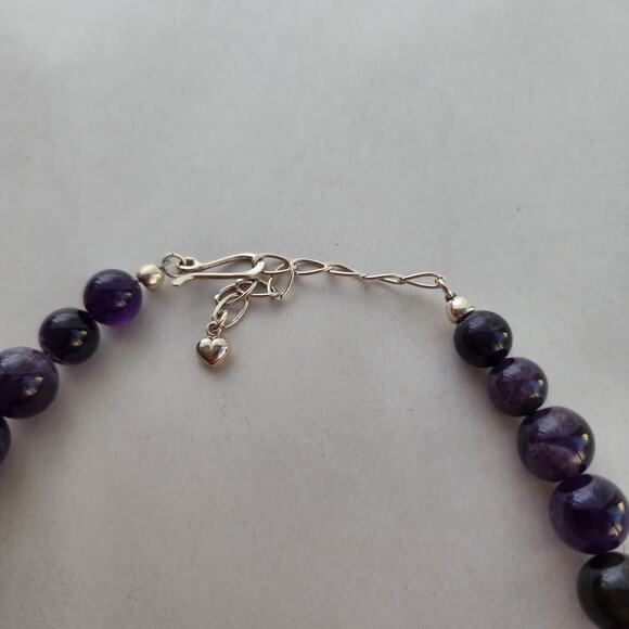 Jay King Signed Amethyst Sterling Silver 925 Large Beaded Necklace New Purple - Picture 7 of 9